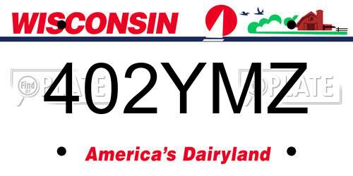 402YMZ Wisconsin License Plate