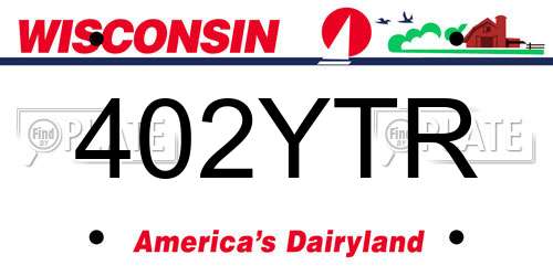 402YTR Wisconsin License Plate