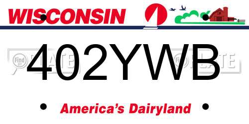 402YWB Wisconsin License Plate
