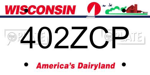 402ZCP Wisconsin License Plate