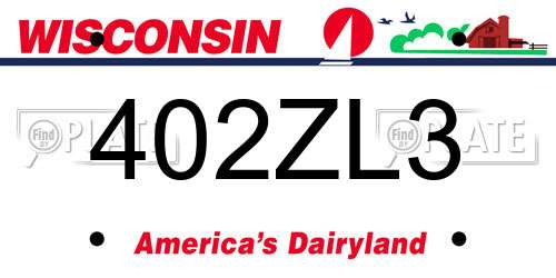 402ZL3 Wisconsin License Plate