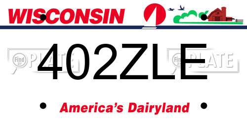 402ZLE Wisconsin License Plate