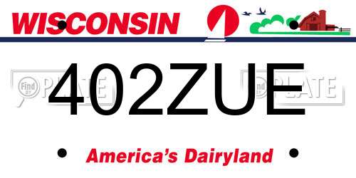 402ZUE Wisconsin License Plate