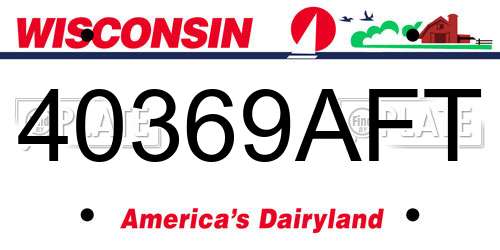 40369AFT Wisconsin License Plate