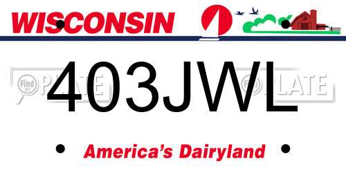 403JWL Wisconsin License Plate