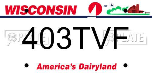 403TVF Wisconsin License Plate