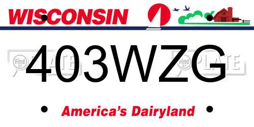 403WZG Wisconsin License Plate