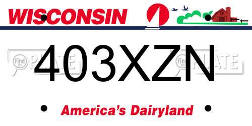 403XZN Wisconsin License Plate