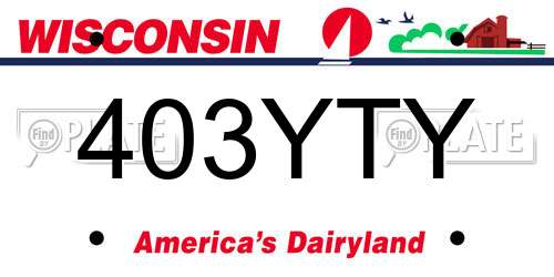 403YTY Wisconsin License Plate
