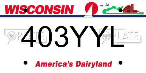 403YYL Wisconsin License Plate
