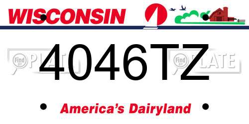 4046TZ Wisconsin License Plate