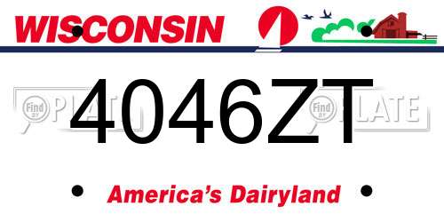 4046ZT Wisconsin License Plate