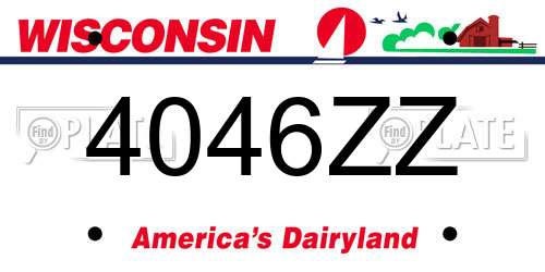 4046ZZ Wisconsin License Plate