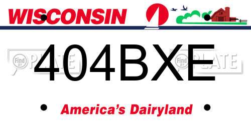 404BXE Wisconsin License Plate