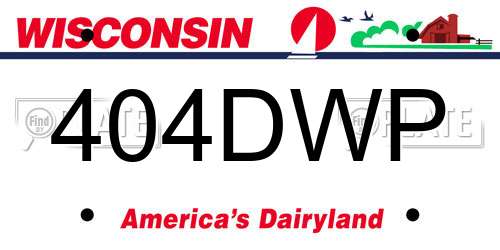 404DWP Wisconsin License Plate