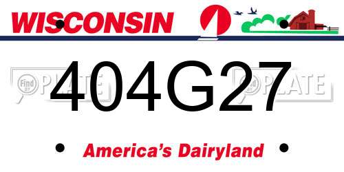 404G27 Wisconsin License Plate