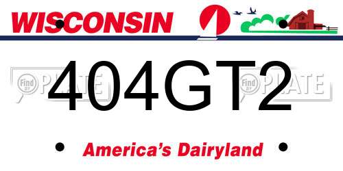 404GT2 Wisconsin License Plate