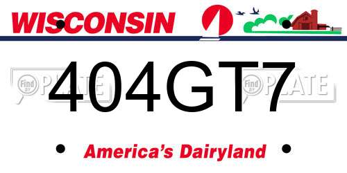 404GT7 Wisconsin License Plate