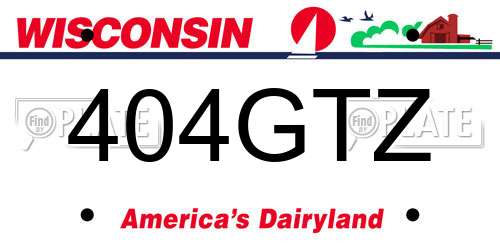 404GTZ Wisconsin License Plate