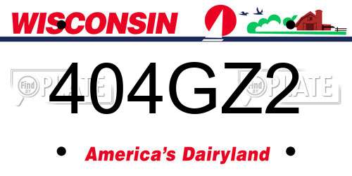 404GZ2 Wisconsin License Plate