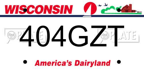 404GZT Wisconsin License Plate