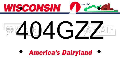 404GZZ Wisconsin License Plate
