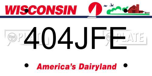 404JFE Wisconsin License Plate