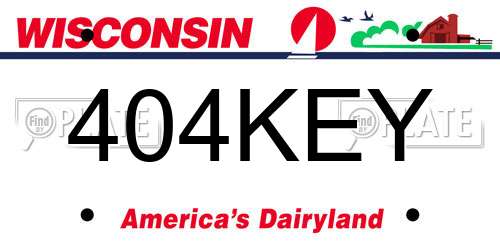 404KEY Wisconsin License Plate
