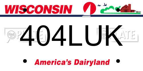 404LUK Wisconsin License Plate