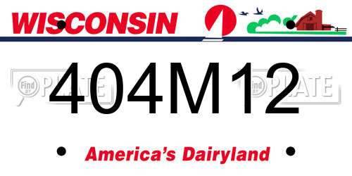 404M12 Wisconsin License Plate