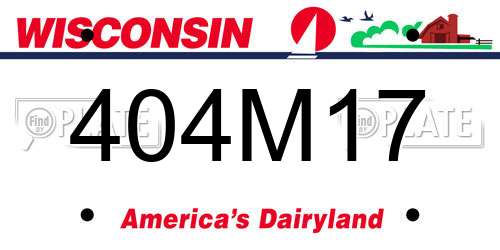 404M17 Wisconsin License Plate