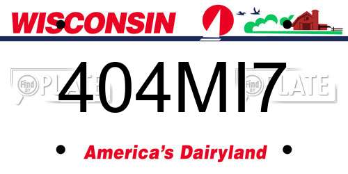 404MI7 Wisconsin License Plate