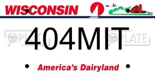 404MIT Wisconsin License Plate