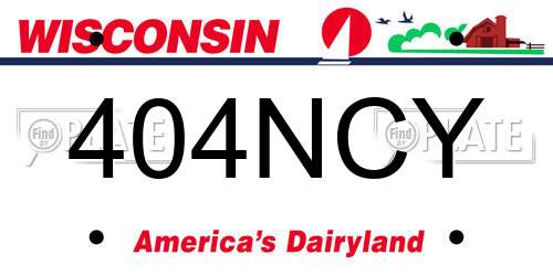 404NCY Wisconsin License Plate