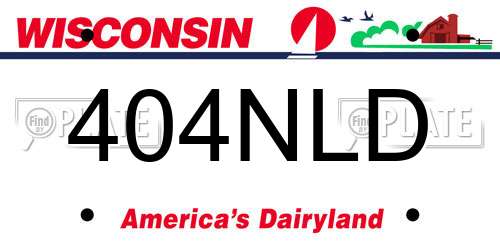404NLD Wisconsin License Plate