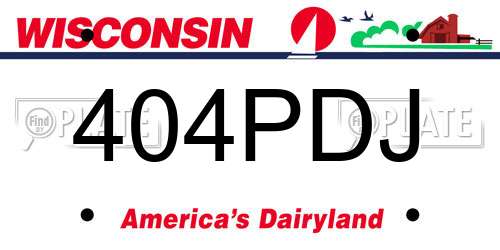 404PDJ Wisconsin License Plate