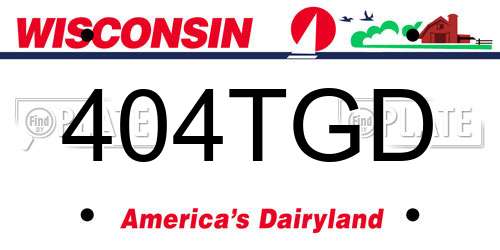 404TGD Wisconsin License Plate