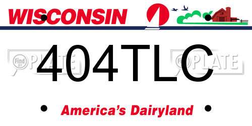 404TLC Wisconsin License Plate