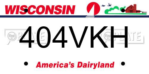 404VKH Wisconsin License Plate