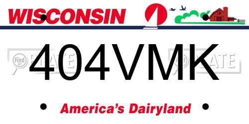 404VMK Wisconsin License Plate