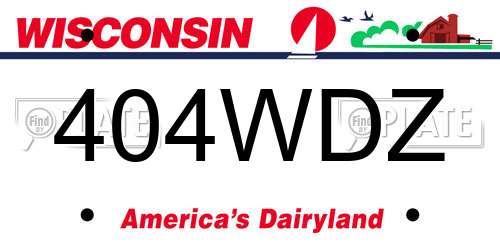 404WDZ Wisconsin License Plate