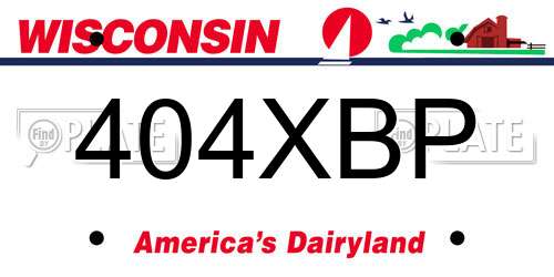 404XBP Wisconsin License Plate