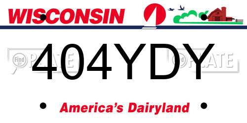 404YDY Wisconsin License Plate