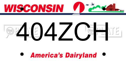 404ZCH Wisconsin License Plate