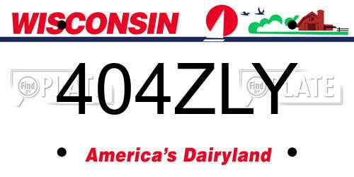 404ZLY Wisconsin License Plate