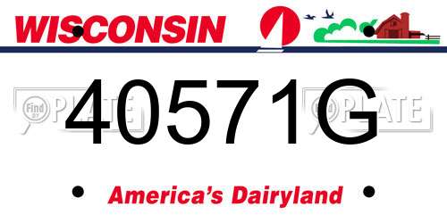 40571G Wisconsin License Plate