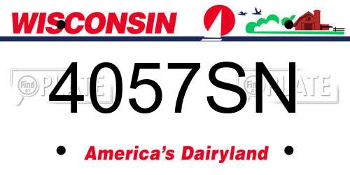 4057SN Wisconsin License Plate