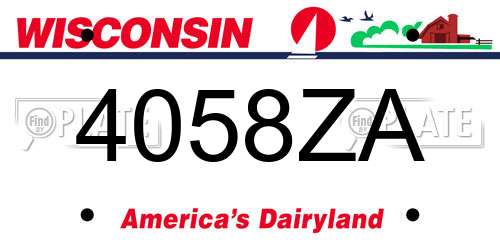 4058ZA Wisconsin License Plate