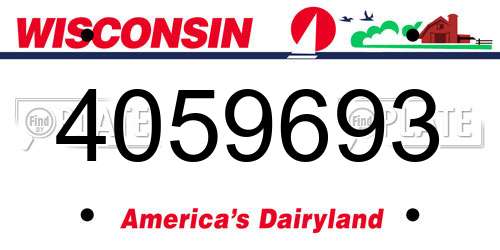 4059693 Wisconsin License Plate