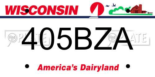 405BZA Wisconsin License Plate